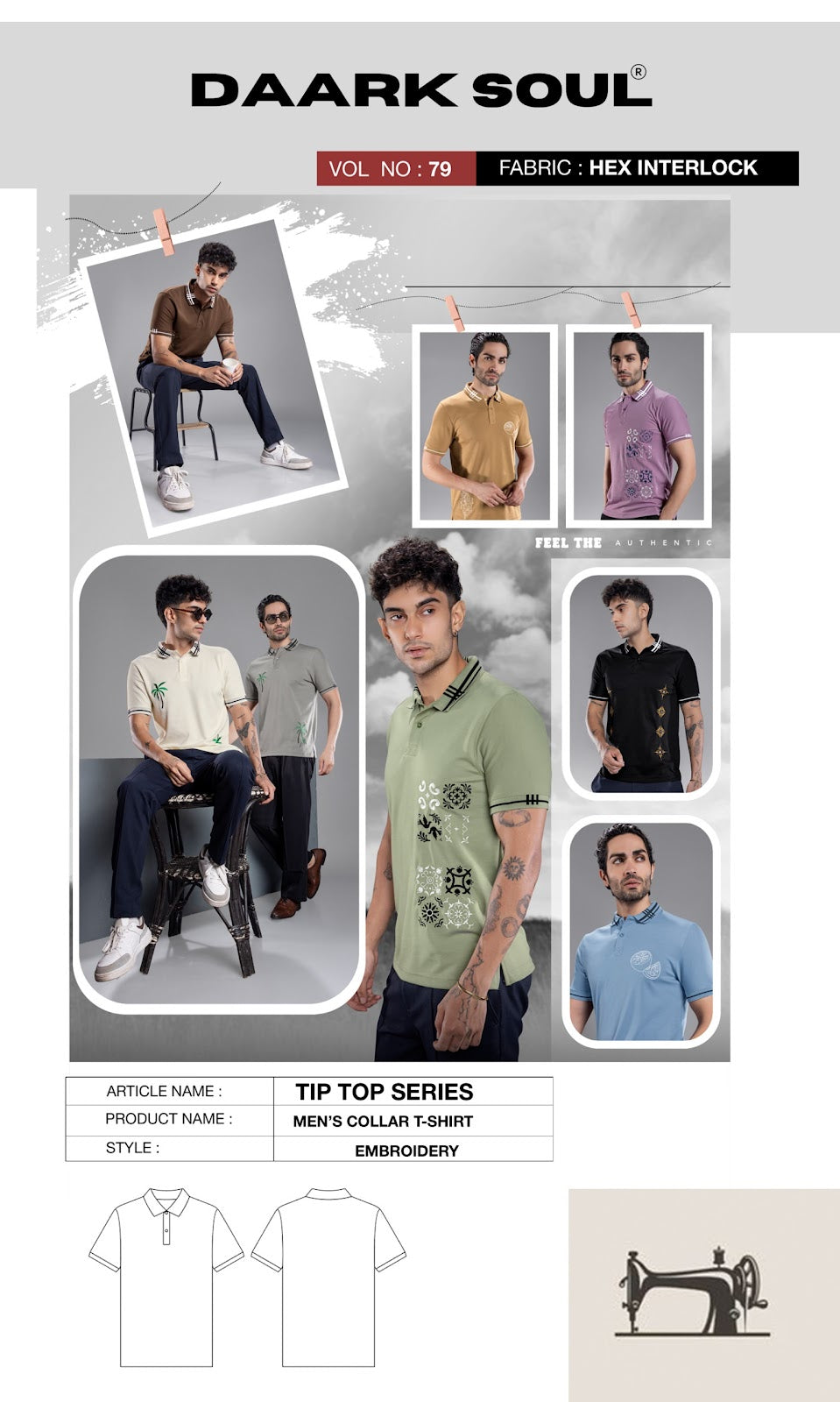 Vol 79 Collar Style Daark Soul Interlock Mens Tshirts Exporter India