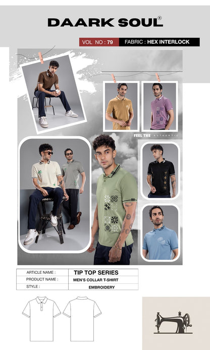 Vol 79 Collar Style Daark Soul Interlock Mens Tshirts Exporter India