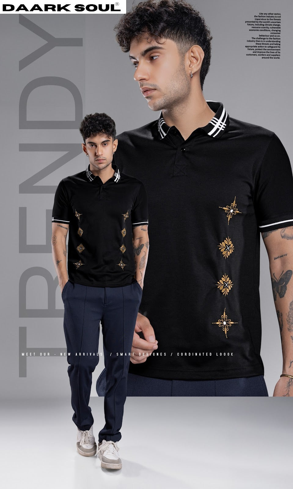 Vol 79 Collar Style Daark Soul Interlock Mens Tshirts Exporter India