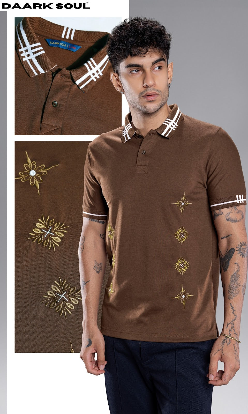 Vol 79 Collar Style Daark Soul Interlock Mens Tshirts Exporter India