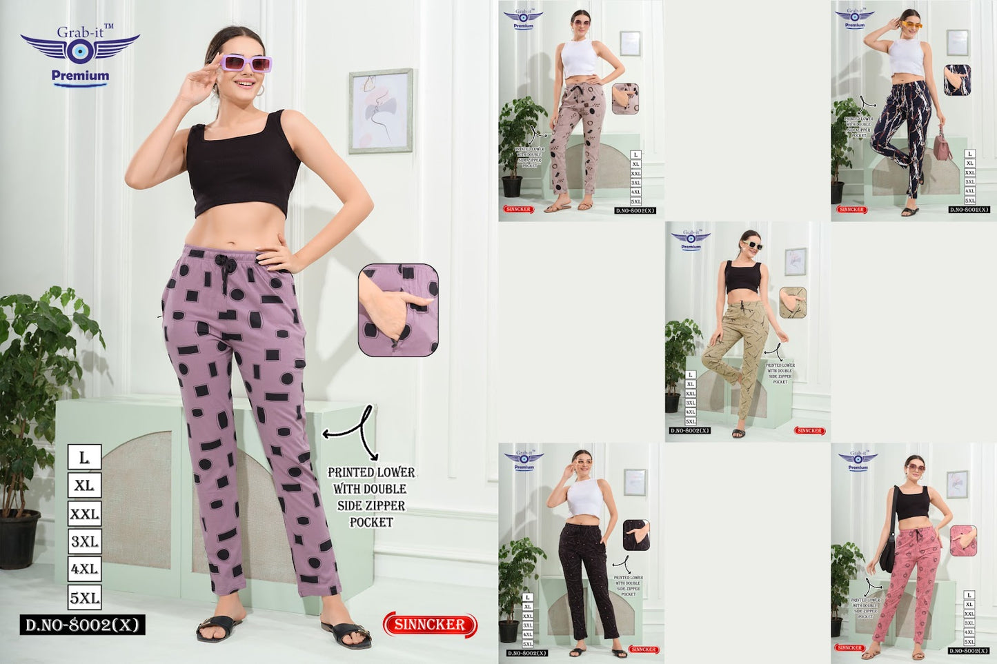 Vol 8002 X Printed Grab It Sinker Women Night Lower Wholesale Rate
