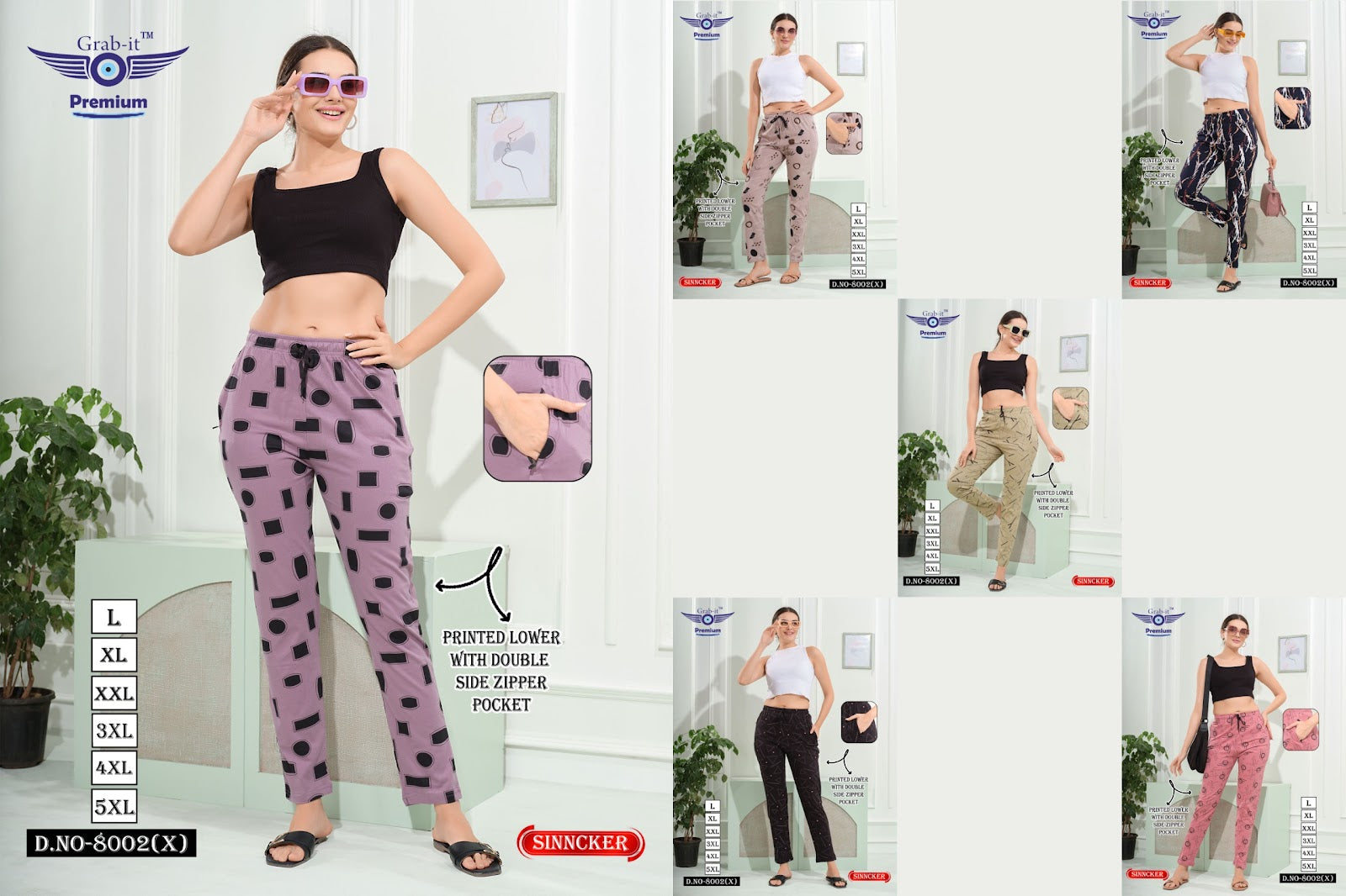 Vol 8002 X Printed Grab It Sinker Women Night Lower Wholesale Rate