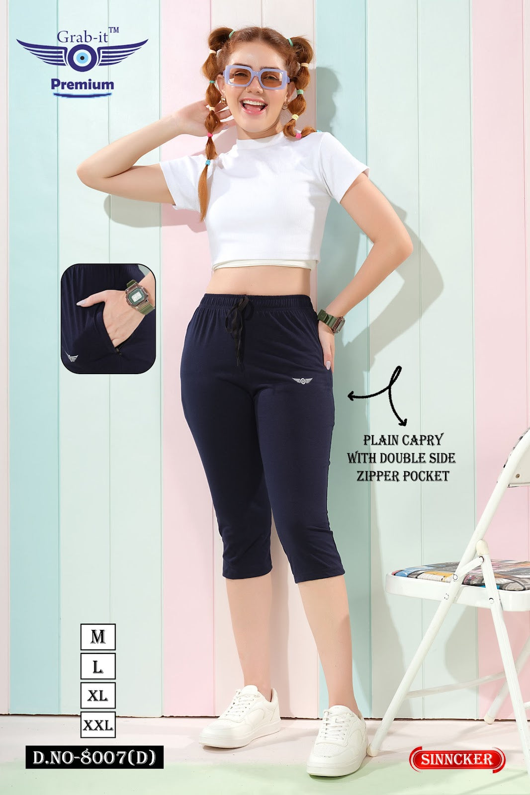 Vol 8007 D Grab It Sinker Womens Capri Supplier Gujarat