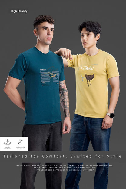 Vol 807 To 814 Sticker Style High Density Lycra Mens Tshirts Wholesale
