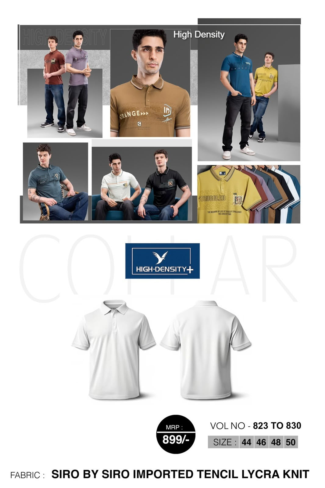 Vol 823 To 830 Plus Size High Density Tencil Lycra Mens Tshirts Exporter Gujarat