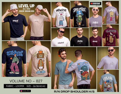 Vol 827 Oversize Everyday Cotton Looper Mens Tshirts Wholesale