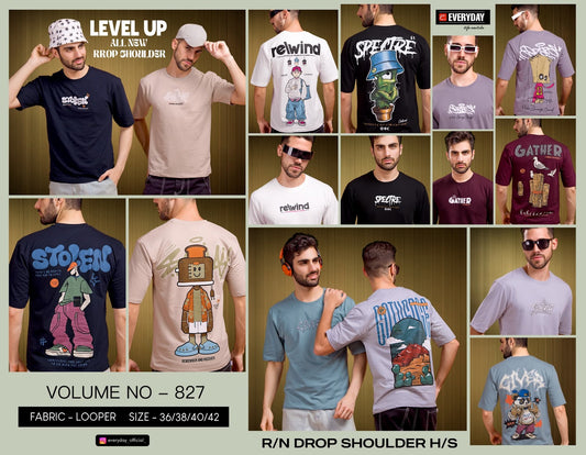 Vol 827 Oversize Everyday Cotton Looper Mens Tshirts Wholesale