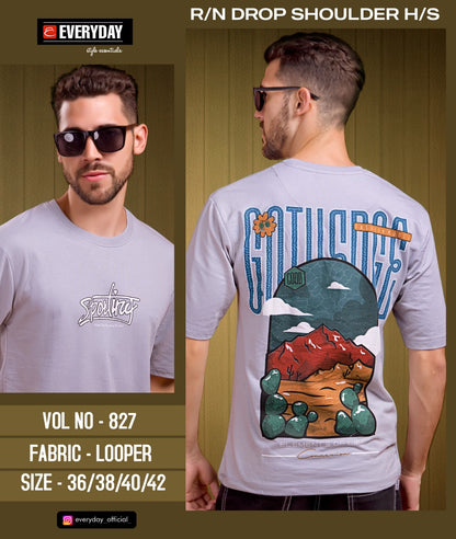 Vol 827 Oversize Everyday Cotton Looper Mens Tshirts Wholesale