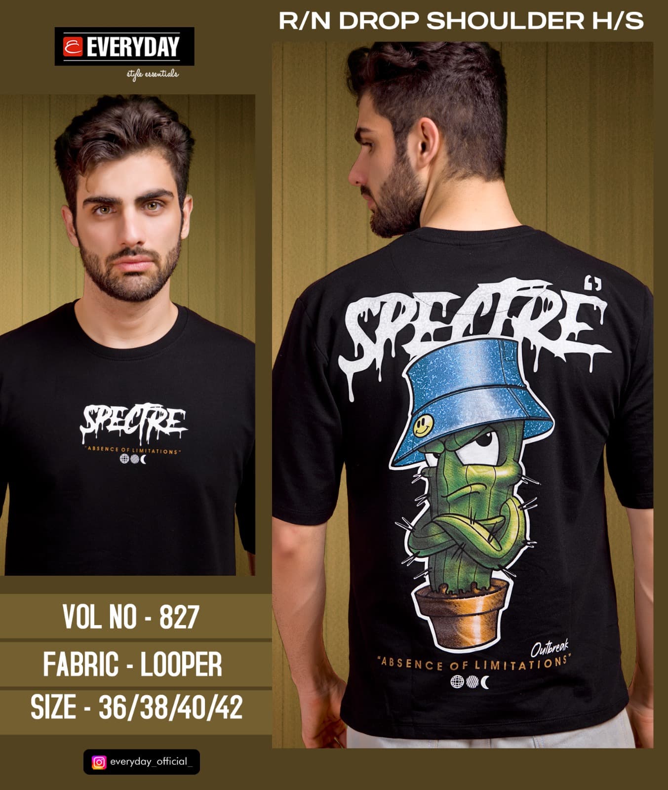 Vol 827 Oversize Everyday Cotton Looper Mens Tshirts Wholesale