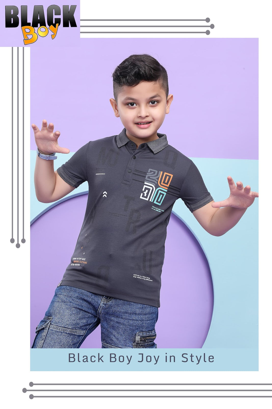 Vol 834 Black Tencil Lycra Boys Tshirt Wholesale