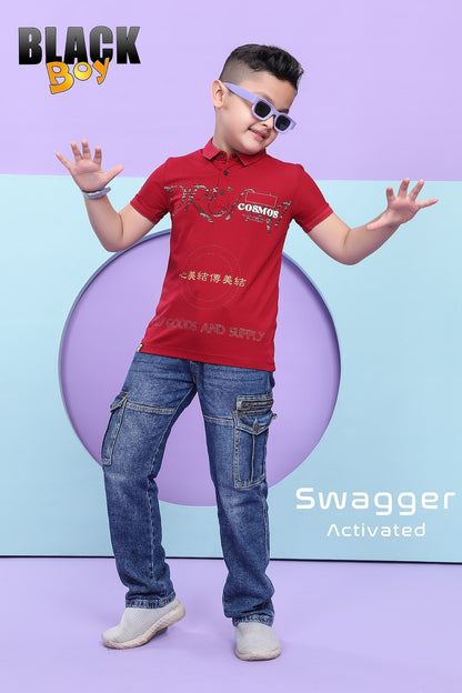 Vol 834 Black Tencil Lycra Boys Tshirt Wholesale