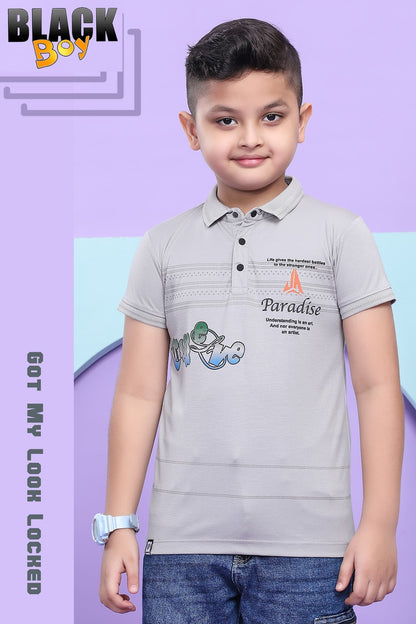 Vol 834 Black Tencil Lycra Boys Tshirt Wholesale