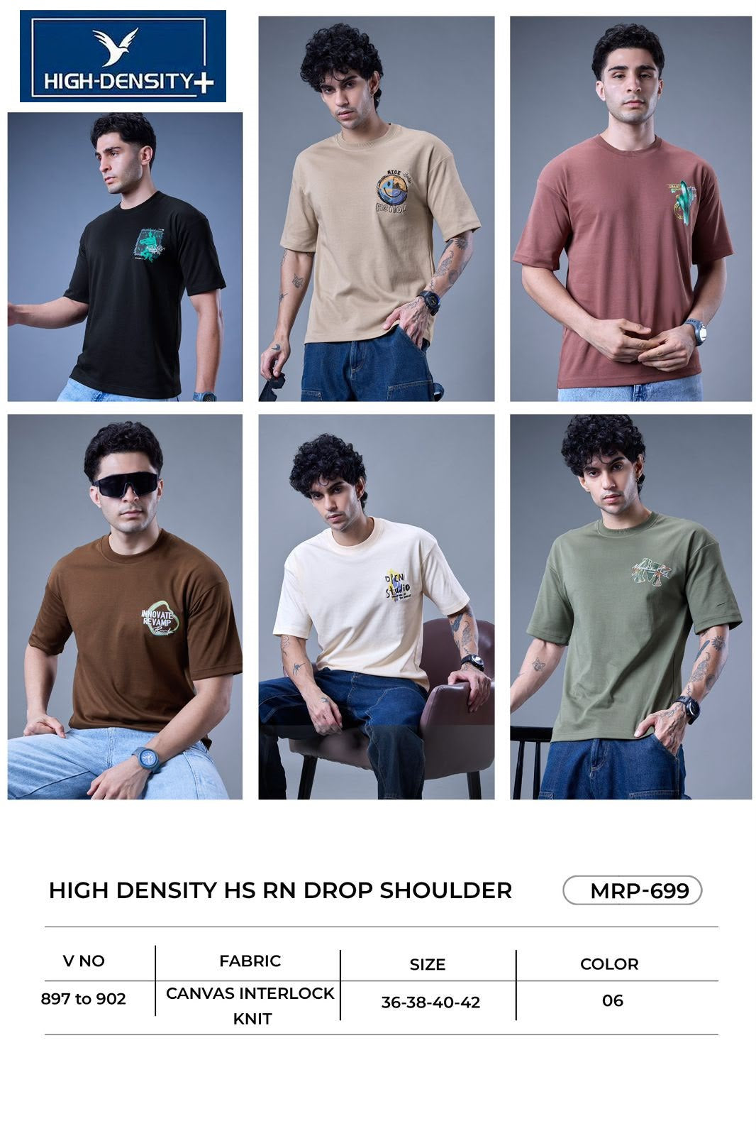 Vol 897 To 902 Oversize High Density Canvas Interlock Mens Tshirts Supplier Ahmedabad
