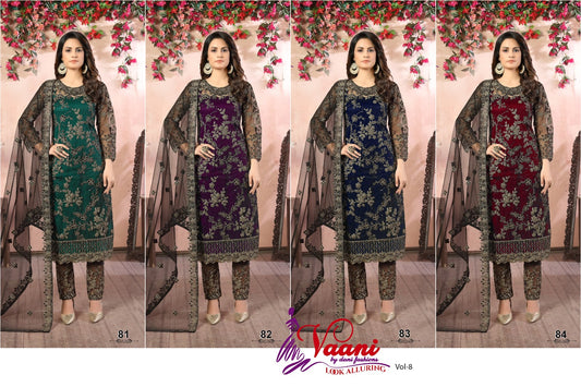 Vol 8 Vaani Net Pant Style Suits Manufacturer Gujarat