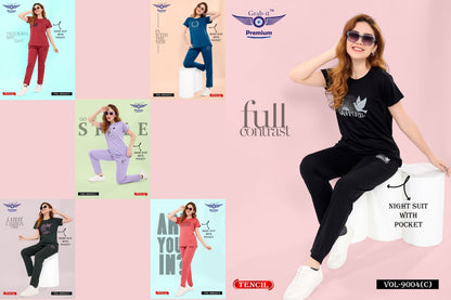 Vol 9004 C Grab It Tencil Pyjama Night Suits Manufacturer India