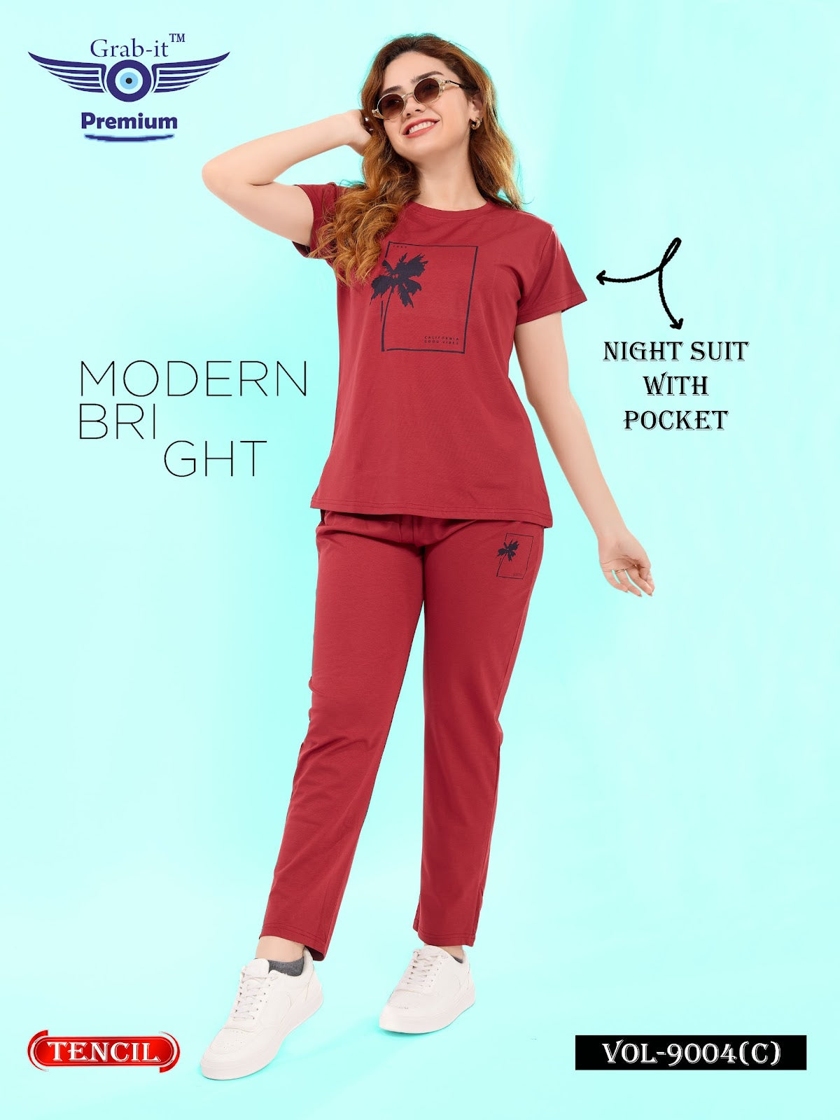 Vol 9004 C Grab It Tencil Pyjama Night Suits Manufacturer India