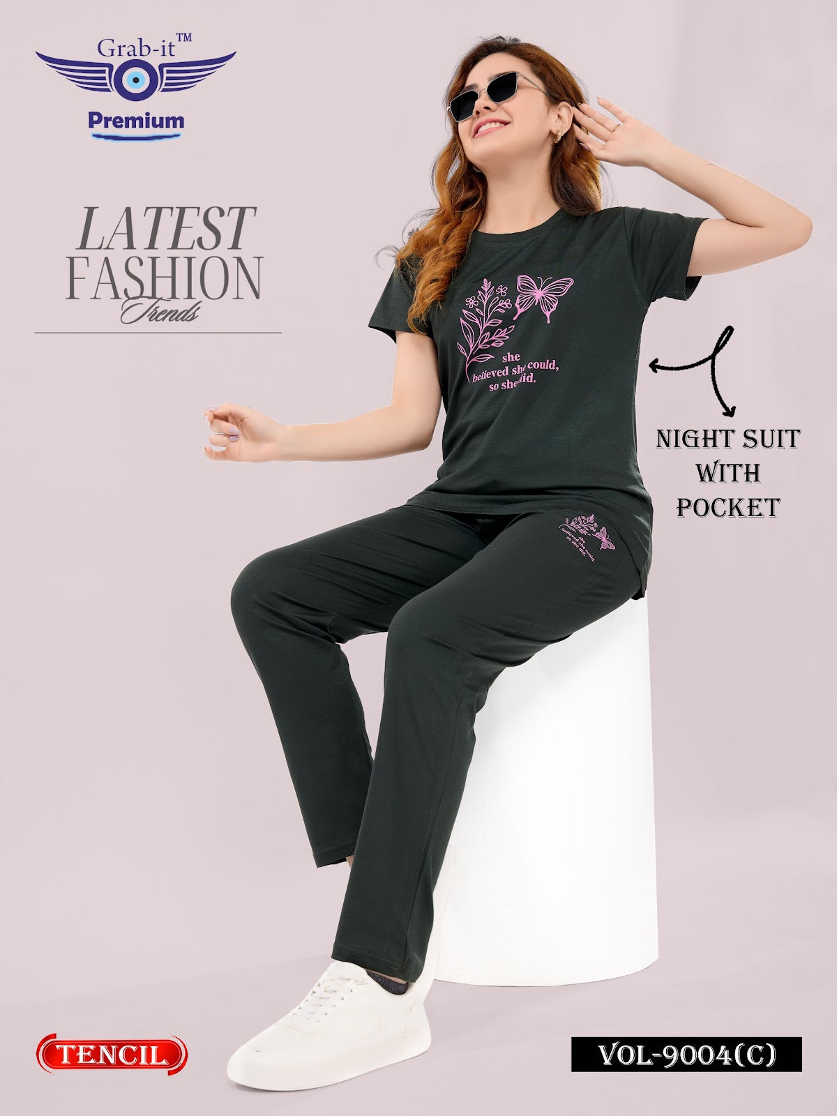 Vol 9004 C Grab It Tencil Pyjama Night Suits Manufacturer India