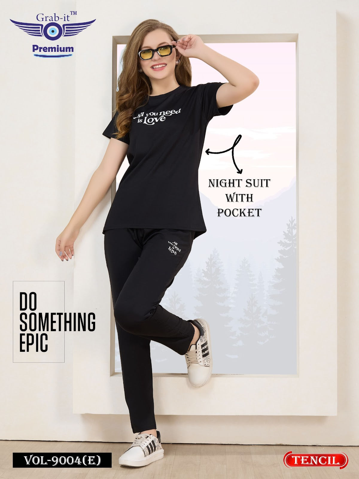 Vol 9004 E Grab It Tencil Pyjama Night Suits Wholesale Rate