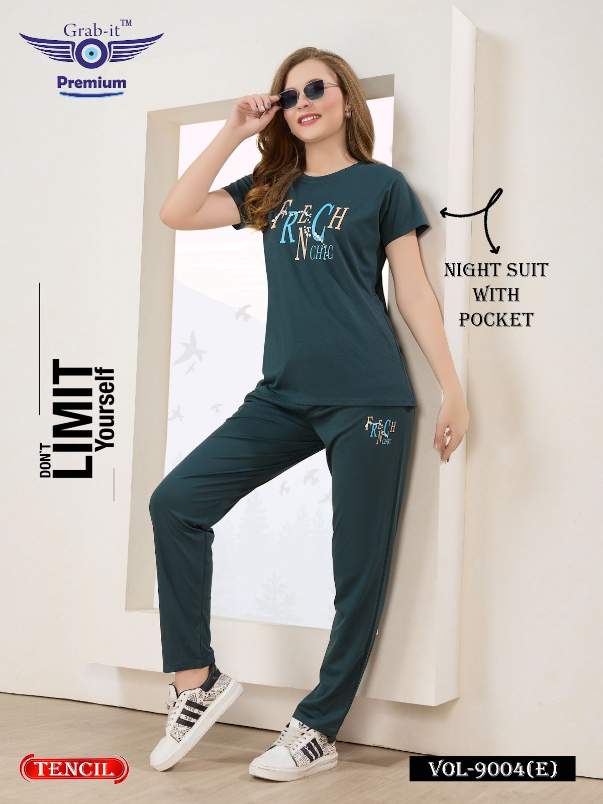 Vol 9004 E Grab It Tencil Pyjama Night Suits Wholesale Rate