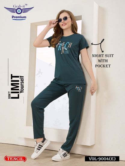 Vol 9004 E Grab It Tencil Pyjama Night Suits Wholesale Rate