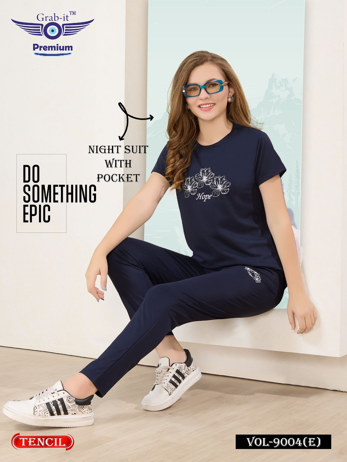 Vol 9004 E Grab It Tencil Pyjama Night Suits Wholesale Rate