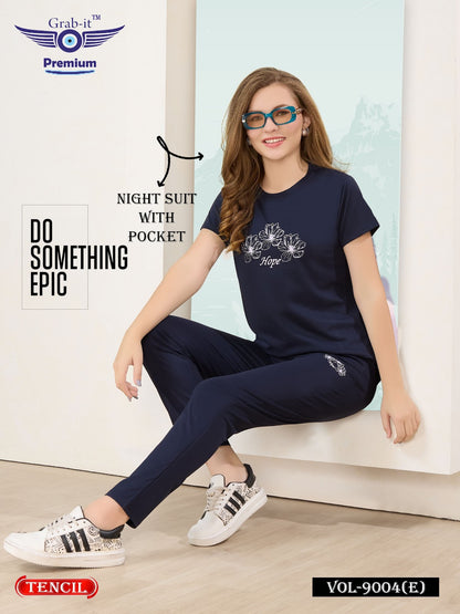 Vol 9004 E Grab It Tencil Pyjama Night Suits Wholesale Rate