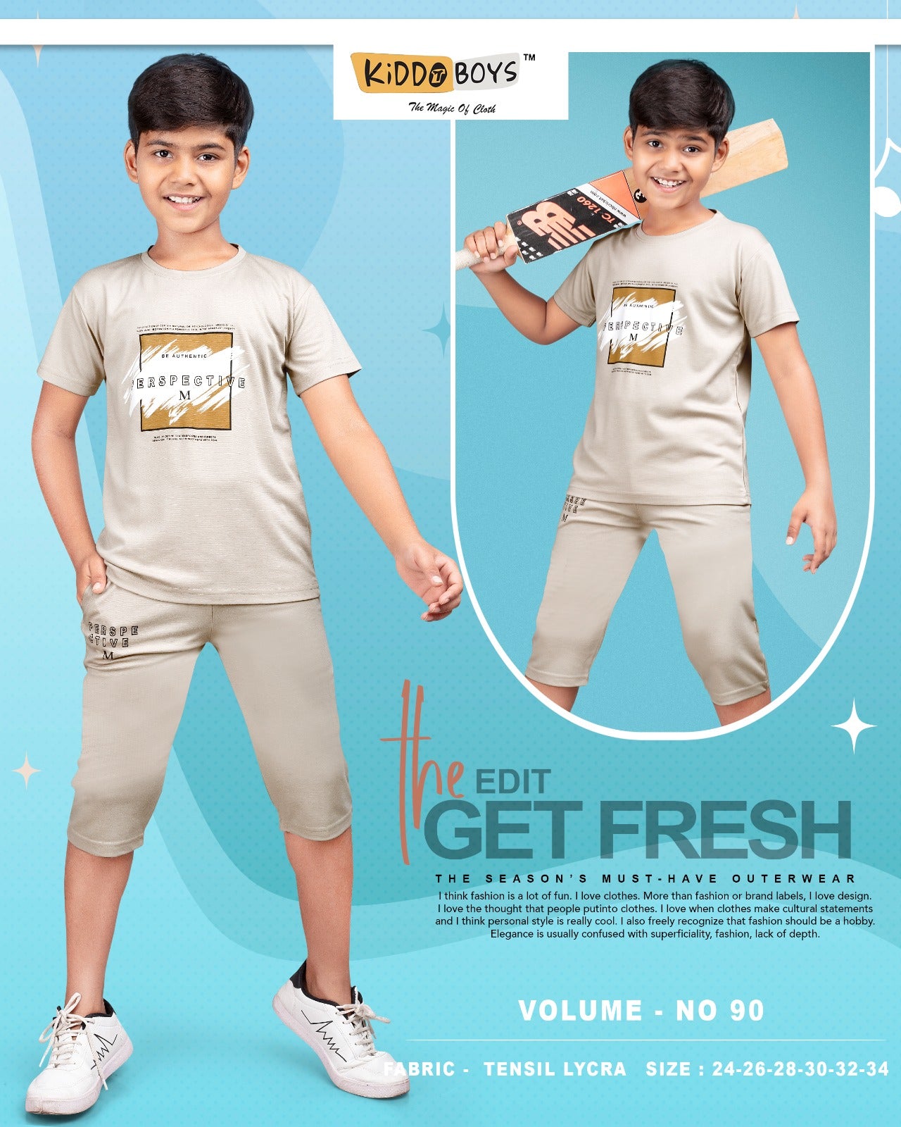 Vol 90 New Colours Kiddo Tencil Lycra Boys Capri Night Suit Supplier Ahmedabad