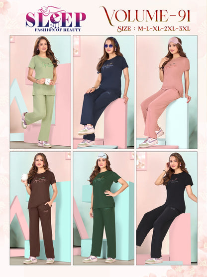 Vol 91 Sleep Faith Lady Tencil Pyjama Night Suits Wholesale Price
