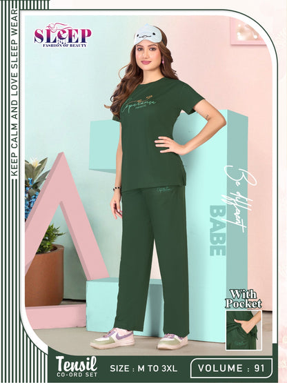 Vol 91 Sleep Faith Lady Tencil Pyjama Night Suits Wholesale Price