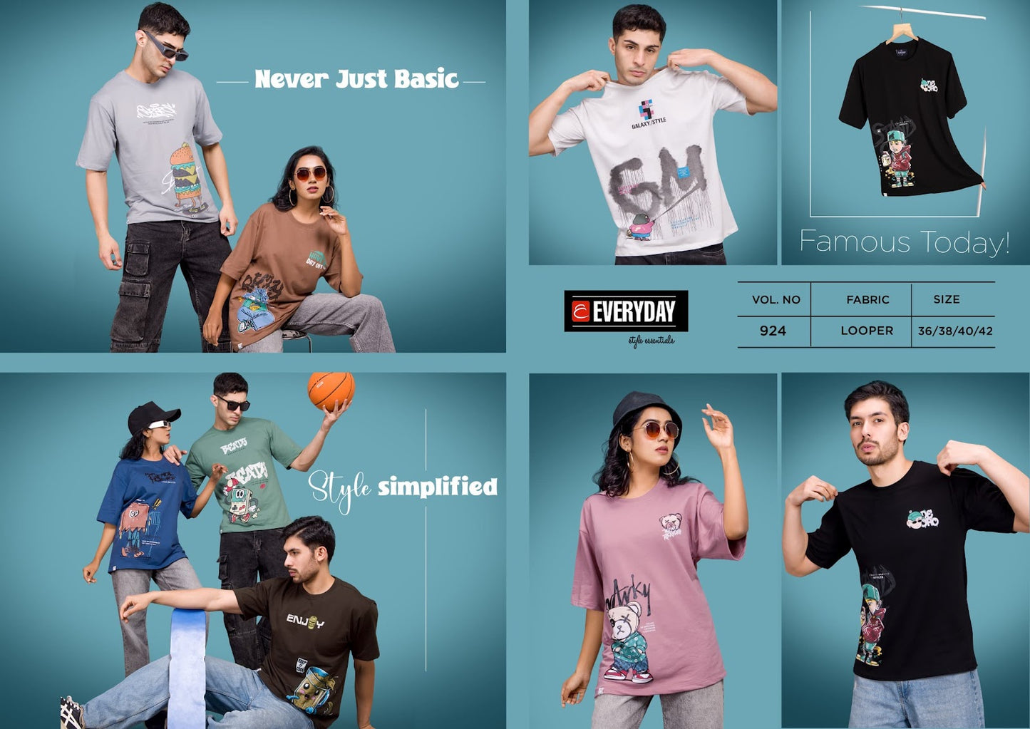 Vol 924 Everyday Cotton Looper Unisex Tshirt Exporter Ahmedabad
