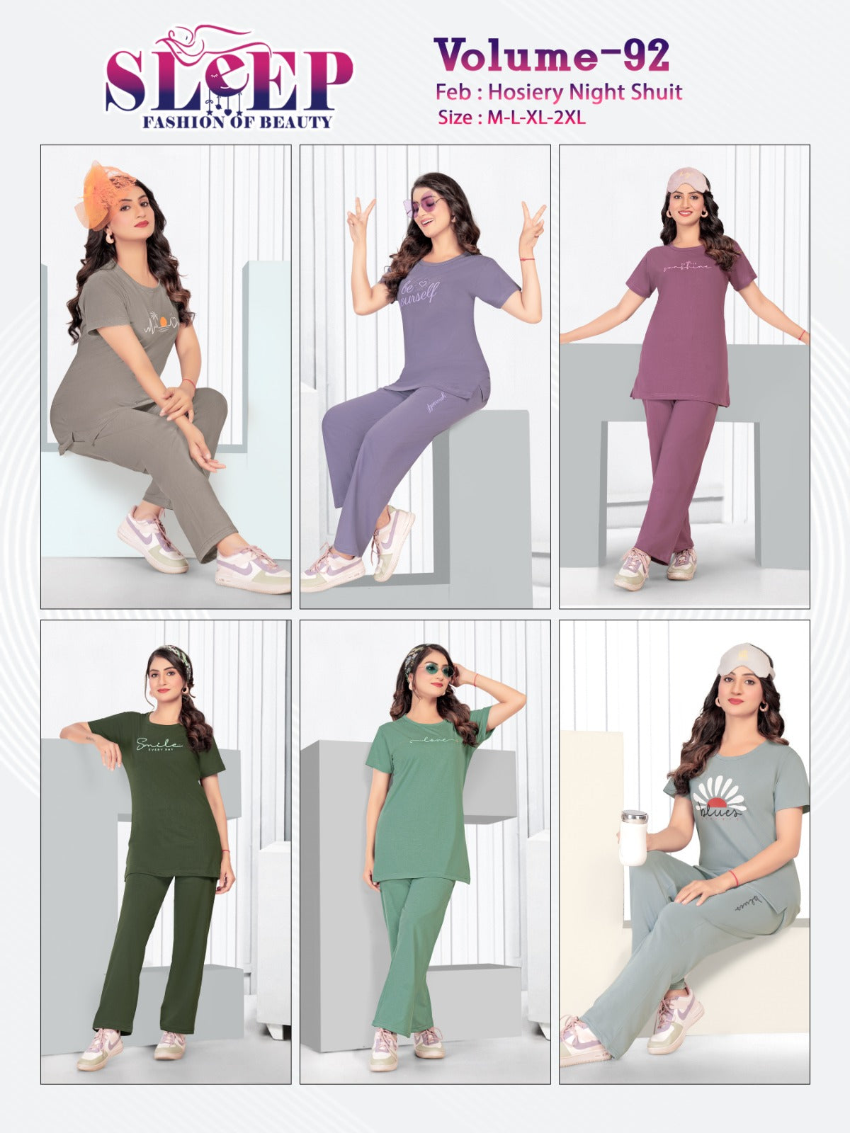 Vol 92 Sleep Faith Lady Hosiery Pyjama Night Suits Exporter