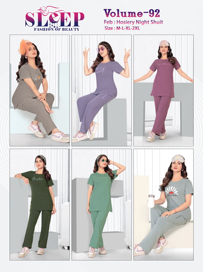 Vol 92 Sleep Faith Lady Hosiery Pyjama Night Suits Exporter