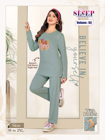 Vol 93 Sleep Faith Lady Hosiery Full Sleeve Night Suits Supplier