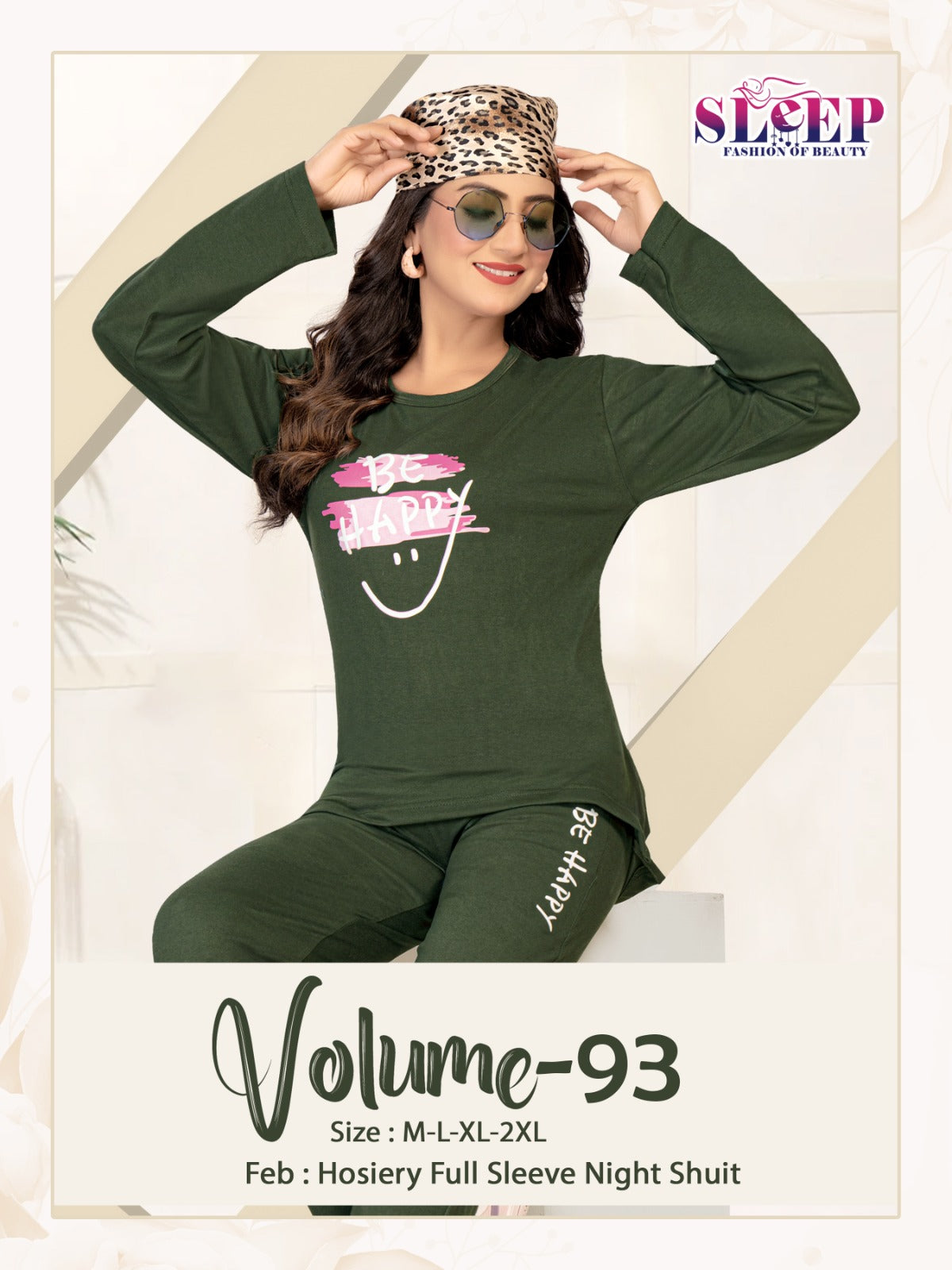 Vol 93 Sleep Faith Lady Hosiery Full Sleeve Night Suits Supplier