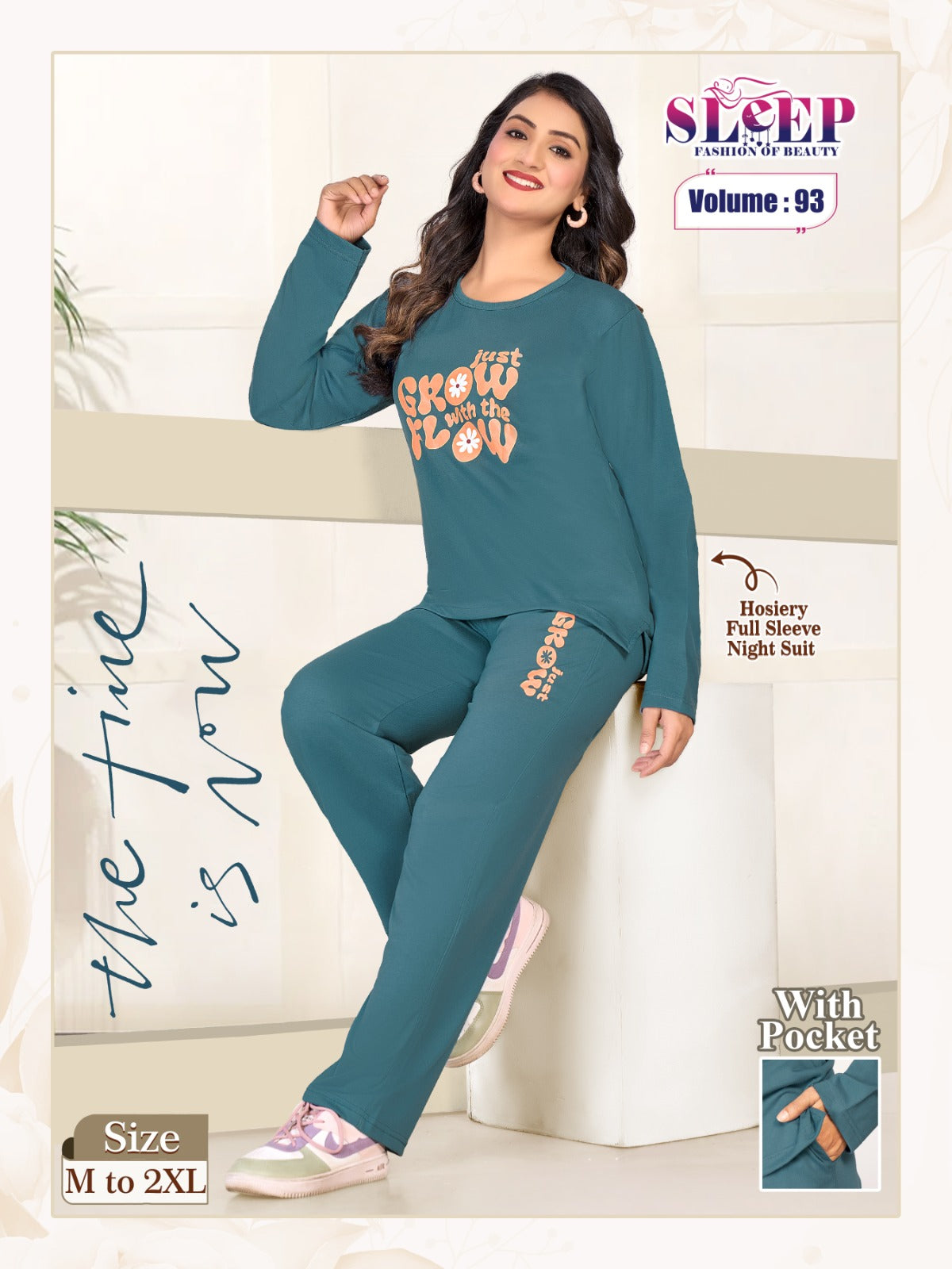 Vol 93 Sleep Faith Lady Hosiery Full Sleeve Night Suits Supplier