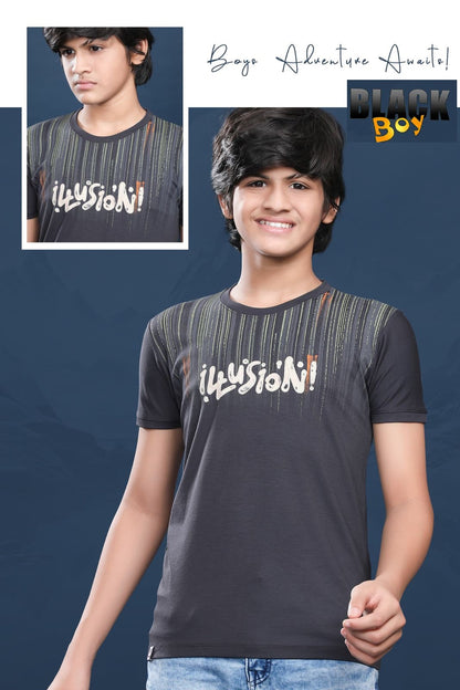 Vol 941 Black Tencil Lycra Boys Tshirt Wholesaler Ahmedabad