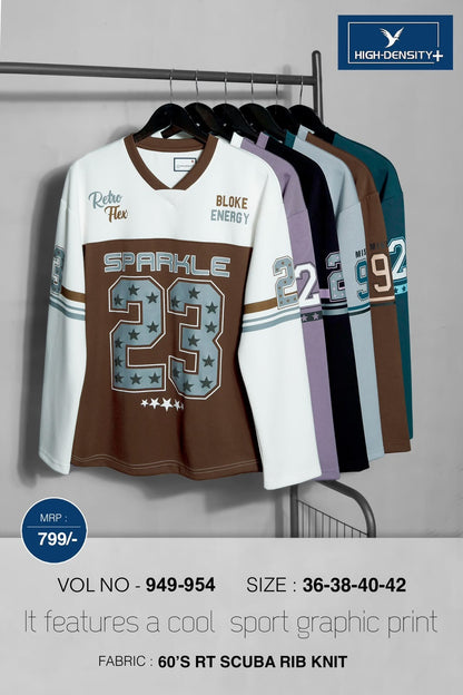 Vol 949 To 954 Full Sleeves High Density Lycra Mens Tshirts Manufacturer Gujarat