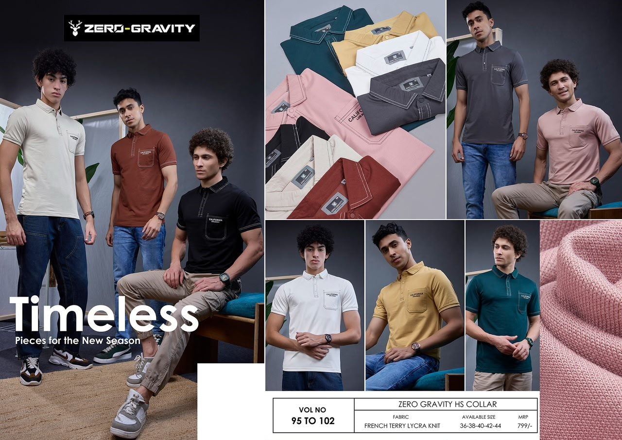 Vol 95 To 102 Zero Gravity French Lycra Mens Tshirts Wholesale Rate