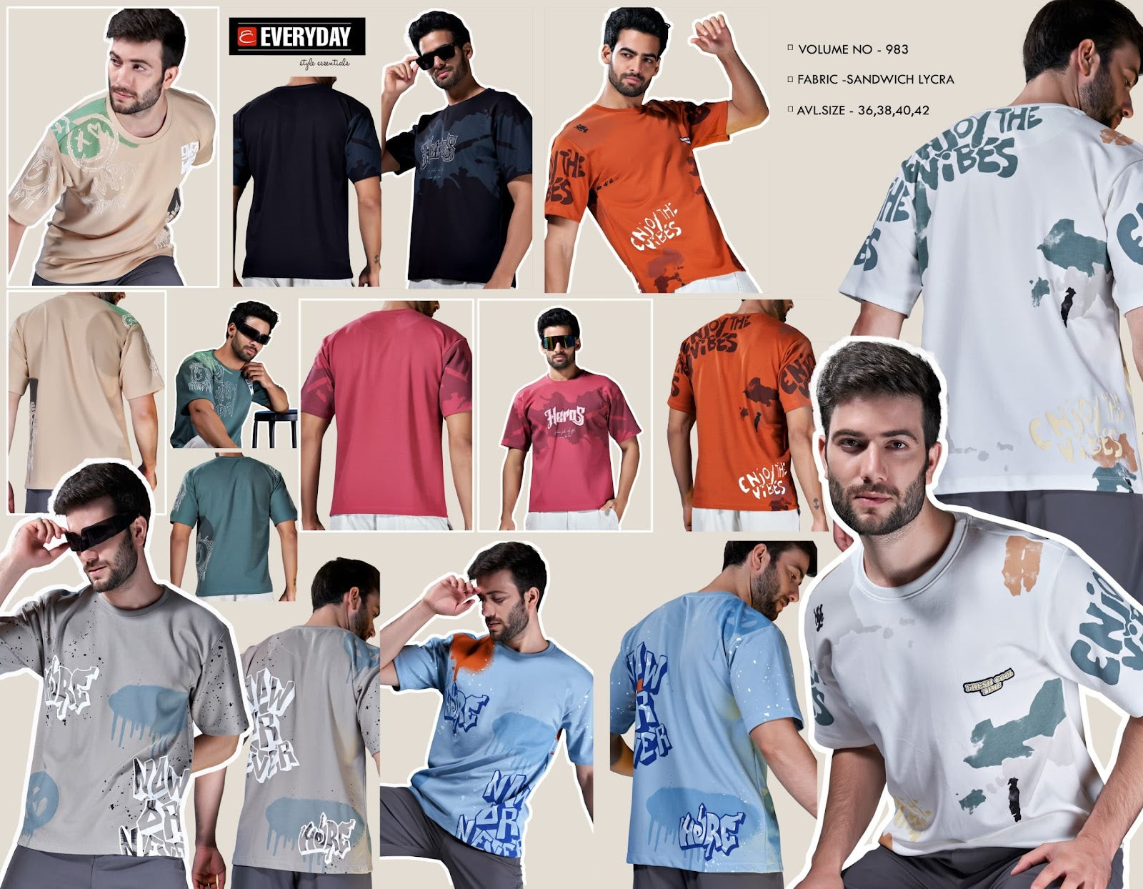 Vol 983 Everyday Imported Mens Tshirts Manufacturer India