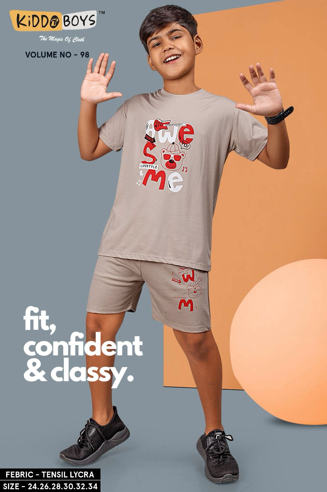 Vol 98 Kiddo Tencel Lycra Boys Shorts Set Wholesale Rate