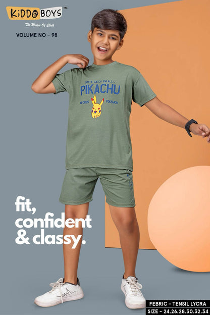 Vol 98 Kiddo Tencel Lycra Boys Shorts Set Wholesale Rate