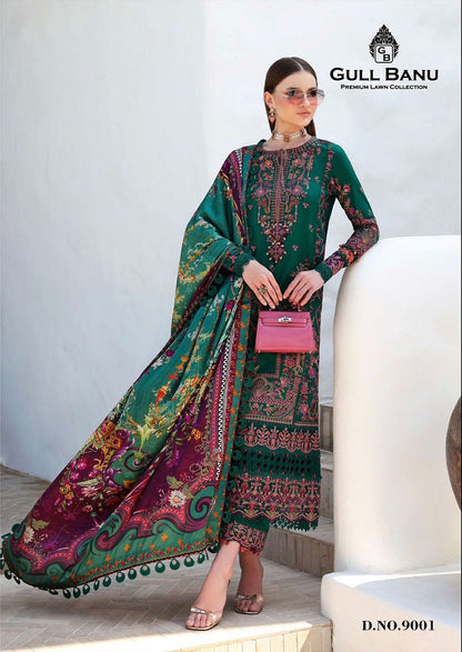 Vol 9 Premium Lawn Collection Gull Aahmed Gull Banu Lawn Cotton Karachi Salwar Suits Wholesale Rate