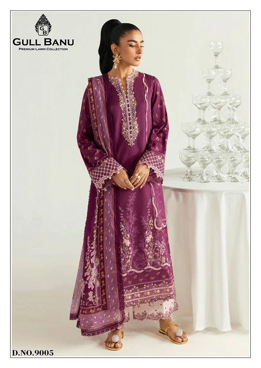 Vol 9 Premium Lawn Collection Gull Aahmed Gull Banu Lawn Cotton Karachi Salwar Suits Wholesale Rate