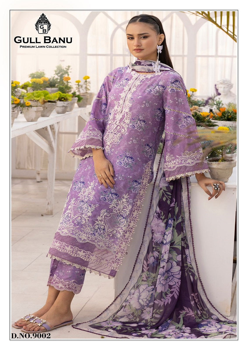 Vol 9 Premium Lawn Collection Gull Aahmed Gull Banu Lawn Cotton Karachi Salwar Suits Wholesale Rate