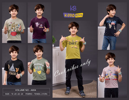 Vol A804 Kiddo Tencil Lycra Boys Tshirt Wholesale Price