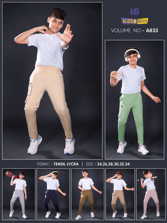 Vol A833 Kiddo Tencil Lycra Boys Track Pant Wholesale