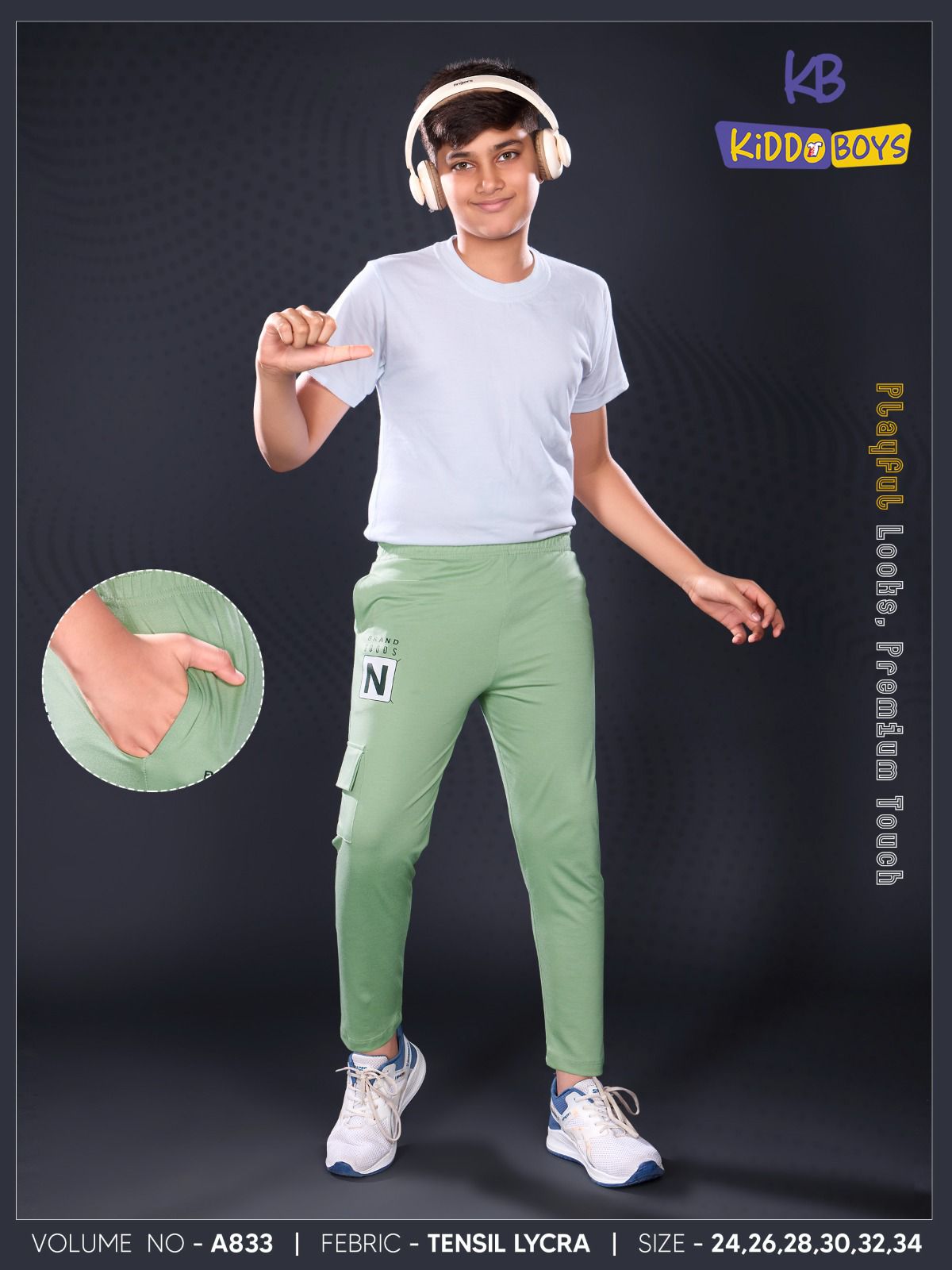 Vol A833 Kiddo Tencil Lycra Boys Track Pant Wholesale
