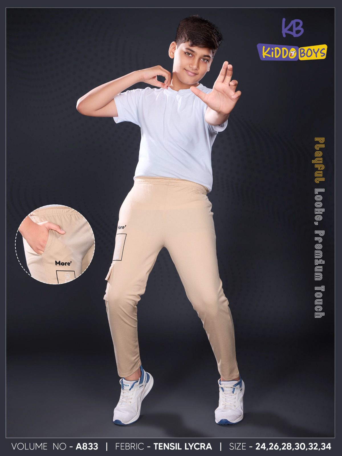 Vol A833 Kiddo Tencil Lycra Boys Track Pant Wholesale