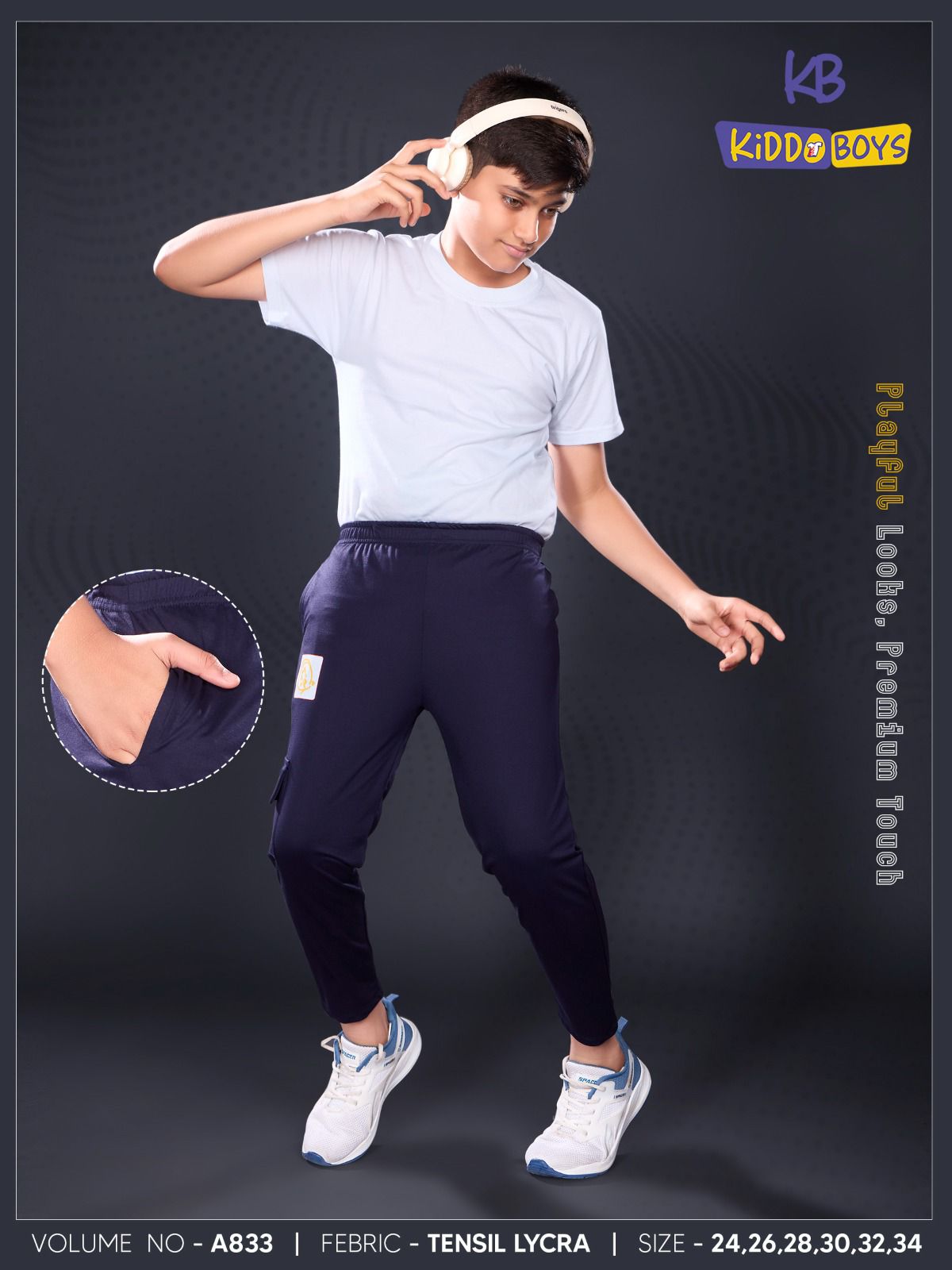 Vol A833 Kiddo Tencil Lycra Boys Track Pant Wholesale