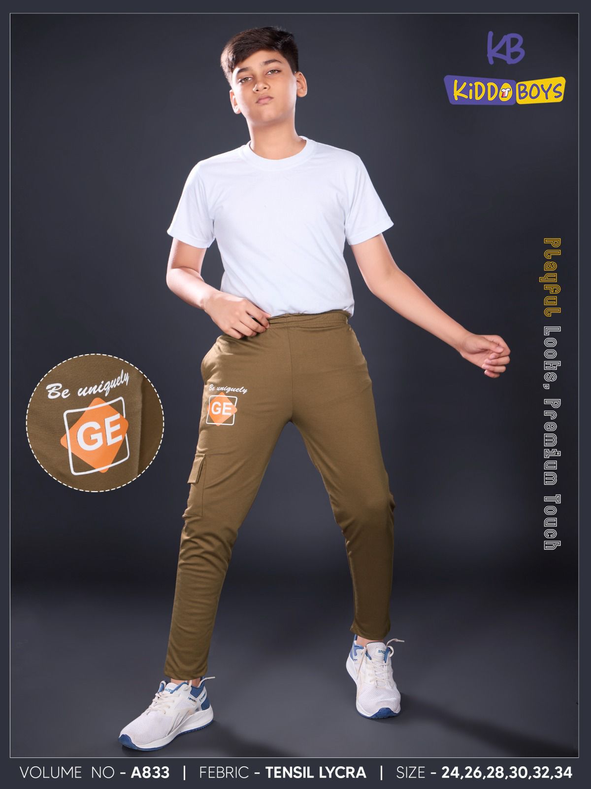 Vol A833 Kiddo Tencil Lycra Boys Track Pant Wholesale